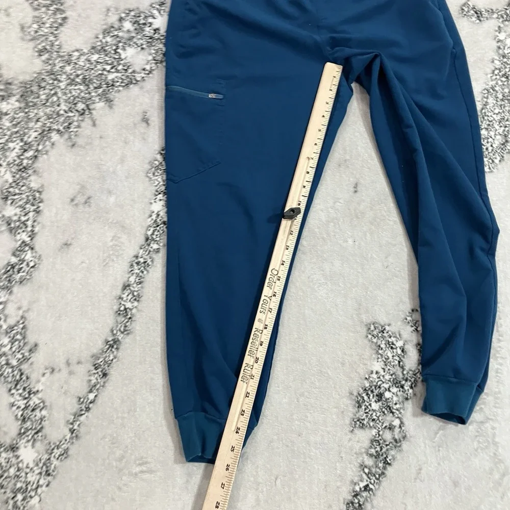 FIGS Catarina Jogger Scrub Pants Caribbean Blue Stretch Womens Size M Petite